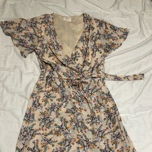 Floral Wrap-Tie Midi Dress